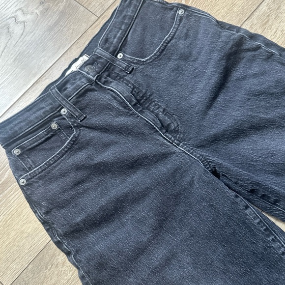 Madewell Washed Black High Rise Balloon Jeans Raw Hem - Picture 8 of 16